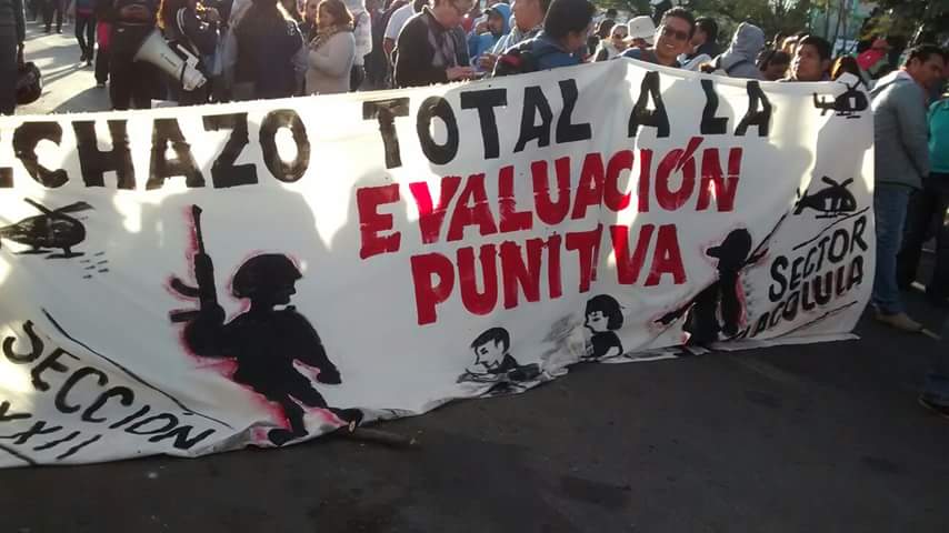 Así ha transcurrido la protesta de maestros de la Sección 22 contra la evaluación punitiva en Oaxaca. 